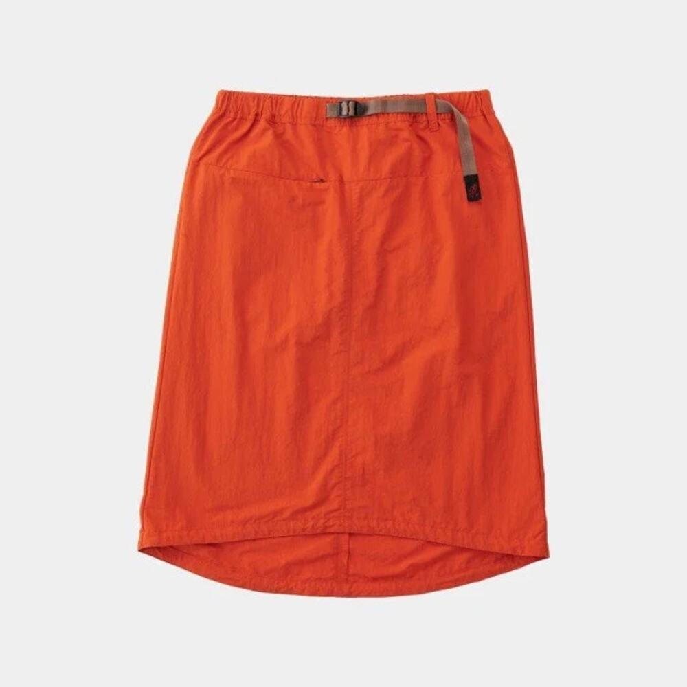 Gramicci Nylon Packable Midi Skirt In Orange